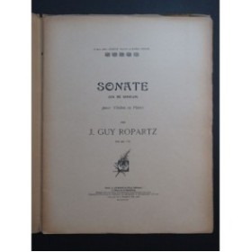 ROPARTZ J. Guy Sonate en Ré Mineur Violon Piano 1908