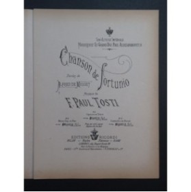 TOSTI F. Paolo Chanson de Fortunio Chant Piano 1883