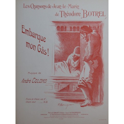 COLOMB André Embarque mon Gâs ! Chant Piano 1901