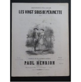 HENRION Paul Les vingt sous de Périnette Chant Piano ca1850