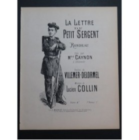 COLLIN Lucien La Lettre du Petit Sergent Chant Piano ca1880
