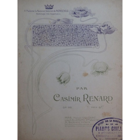 RENARD Casimir Valsette en Fa Majeur Piano