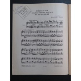 NAUWELAERS Gérard Sélection motifs Franz Schubert Piano 1934