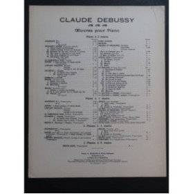 DEBUSSY Claude La Cathédrale engloutie Piano 4 mains