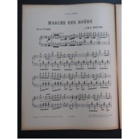 WETTER J. M. E. Marche des Boërs Piano ca1890