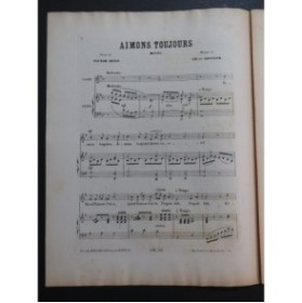 DE GESSLER Ch. Aimons Toujours Chant Piano ca1870