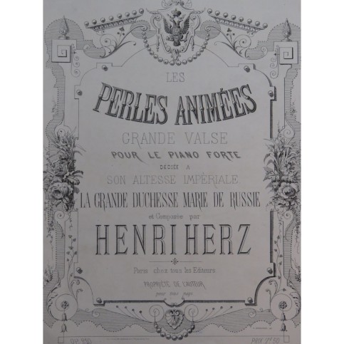 HERZ Henri Les Perles Animées op 210 Piano XIXe siècle