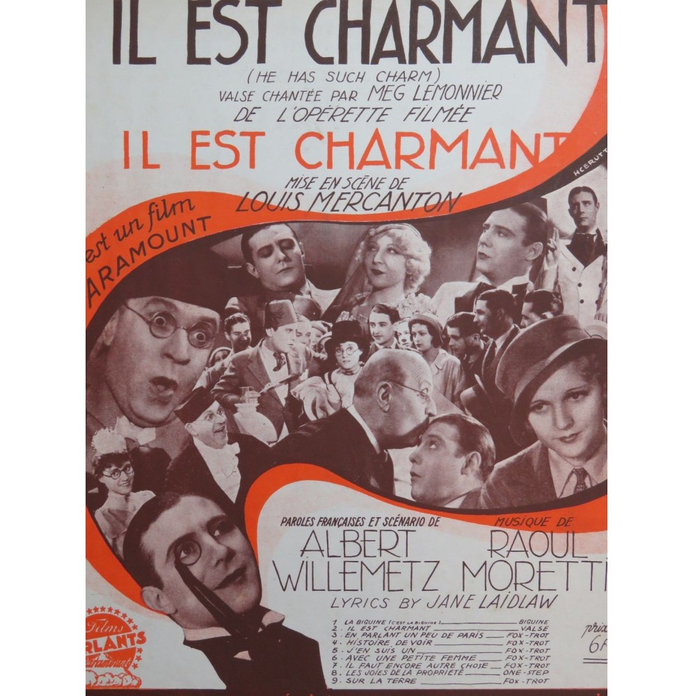 MORETTI Raoul Il est Charmant Chant Piano 1932