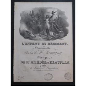 DE BEAUPLAN Amédée L'Enfant du Régiment Chant Piano ca1820