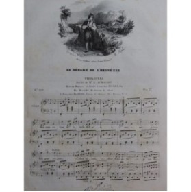 MASINI F. Le Départ de L'Helvétie Chant Piano ca1830