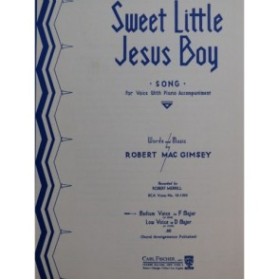 MAC GIMSEY Robert Sweet Little Jesus Boy Chant Piano 1934