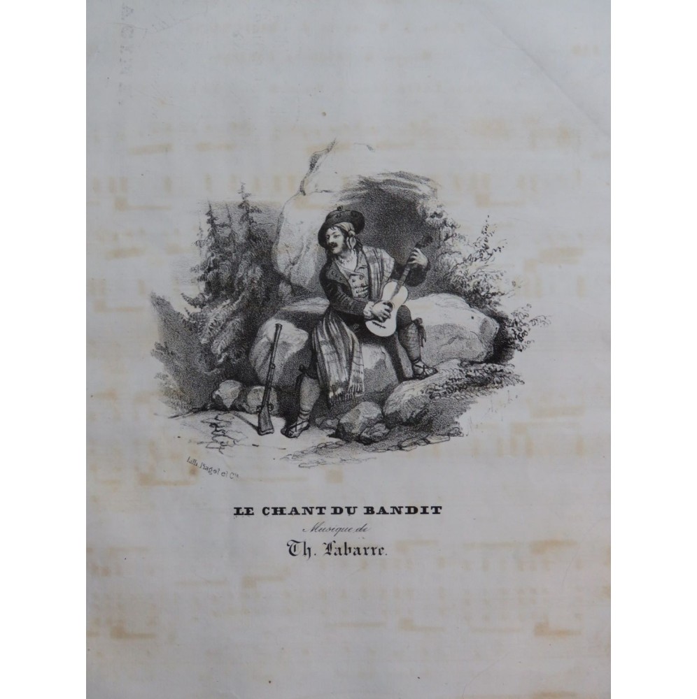 LABARRE Théodore Le Chant du Bandit Chant Piano ca1830