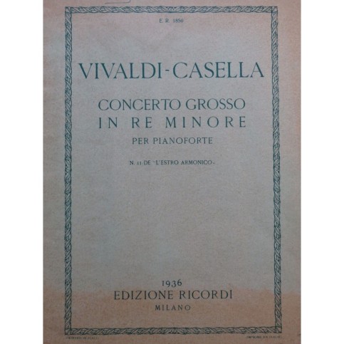 VIVALDI Antonio Concerto Grosso in Re minore Piano 1936