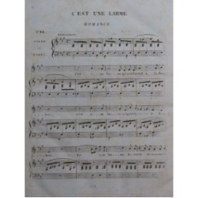 C'est une Larme Romance Chant Piano ou Harpe ca1820
