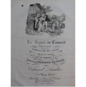 LHUILLIER Edmond Le Départ du Conscrit Chant Piano ca1830