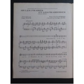 WOLLF E. Ah ! Les Fraises et les Framboises Chant Piano 1926