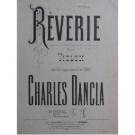 DANCIA Charles Rêverie op 66 Piano Violon