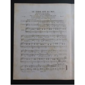 PANSERON Auguste Le Tyrol est là bas Chant Piano ca1830