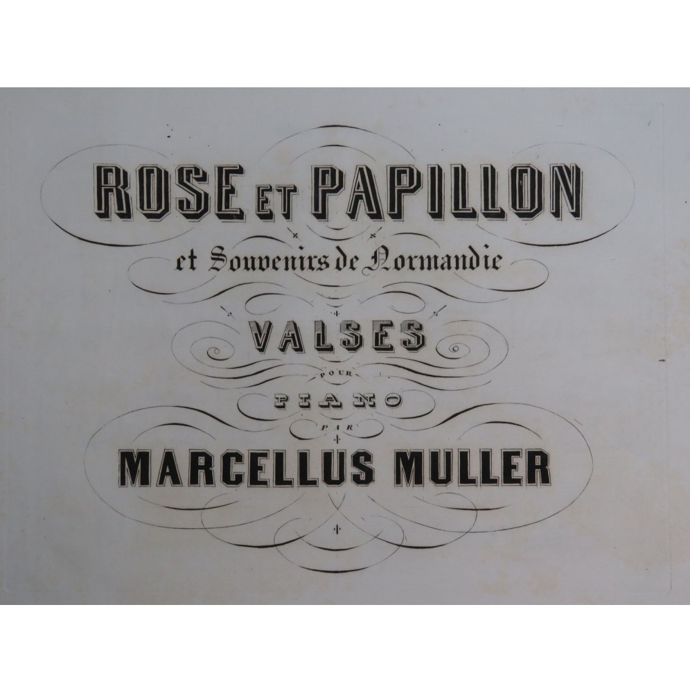 MULLER Marcellus Rose et Papillon Piano ca1850