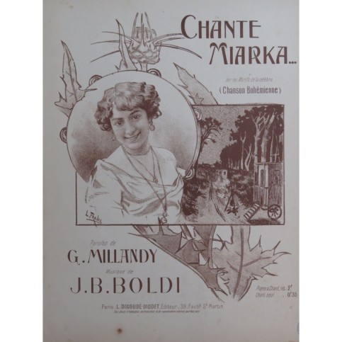 BOLDI J. B. Chante Miarka Chant Piano 1906