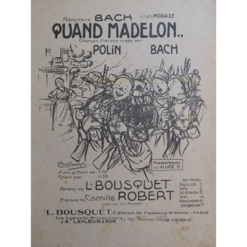 ROBERT Camille Quand Madelon... Chant Piano ca1914