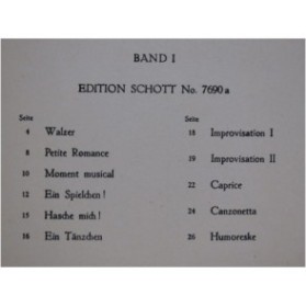 REGER Max Klavier Album Band 1 Piano 1917