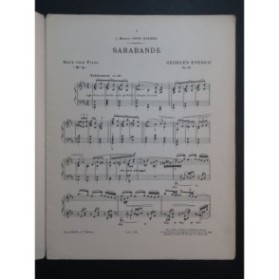 ENESCO Georges Sarabande op 10 Piano ca1904