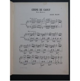 KLEIN Jules Coups de Canif Piano XIXe siècle