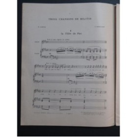 DEBUSSY Claude Chansons de Bilitis Chant Piano 1920