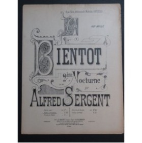 SERGENT Alfred A Bientôt Nocturne No 2 Piano 4 mains 1927