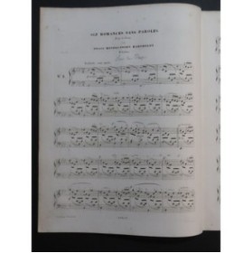 MENDELSSOHN Recueil No 4 Six Romances op 53 Piano ca1845