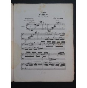 VERDI Giuseppe Othello Romance Léon Vasseur Orgue Harmonium ca1867