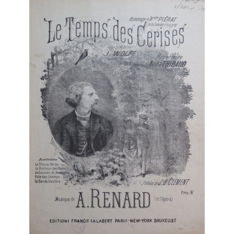 RENARD A. Le Temps des Cerises Chant Piano 1929