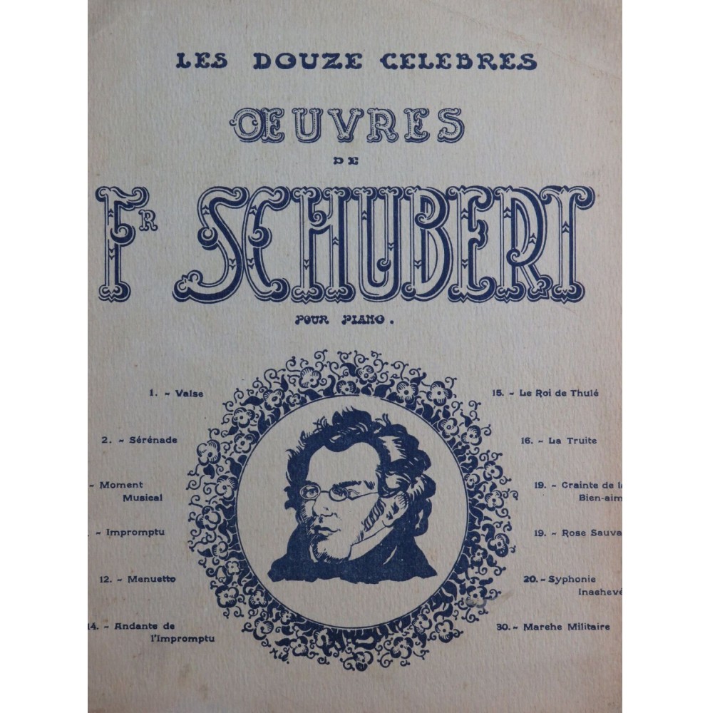 SCHUBERT Franz Les Douze Célèbres Oeuvres Piano