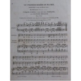 DUGAZON Gustave Le Premier Baiser de ma Mie Chant Piano ca1820