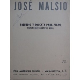 MALSIO José Preludio y Toccata Dédicace Piano 1955