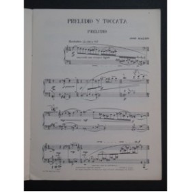 MALSIO José Preludio y Toccata Dédicace Piano 1955