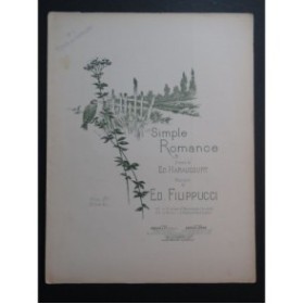 FILIPPUCCI Ed. Simple Romance Chant Piano 1896