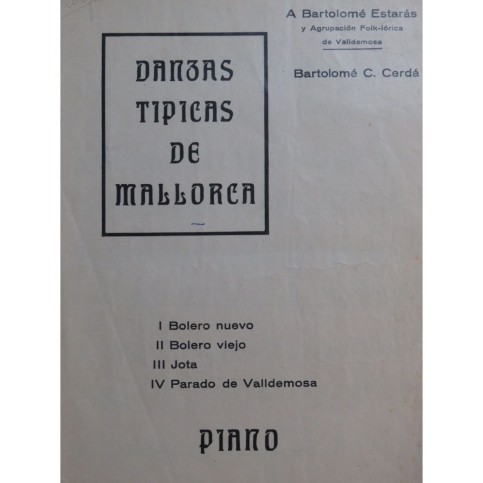 CERDA Bartolomé C. Danzas Tipicas de Mollorca Piano