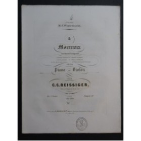 REISSIGER C. G. Le Rêve Pressentiment Piano Violon ca1845