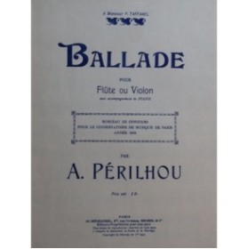 PÉRILHOU Albert Ballade Piano Flûte 1946