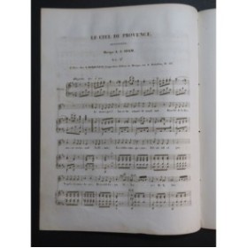 ADAM Adolphe Le Ciel de Provence Chant Piano ca1830