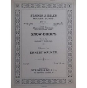 WALKER Ernest Snow-Drops Chant Piano 1909
