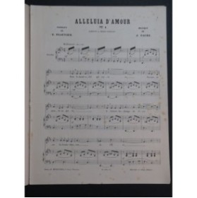 FAURE J. Alleluia d'Amour Chant Piano ca1880