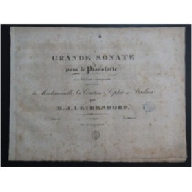 LEIDESDORF M. J. Grande Sonate op 63 Piano ca1818