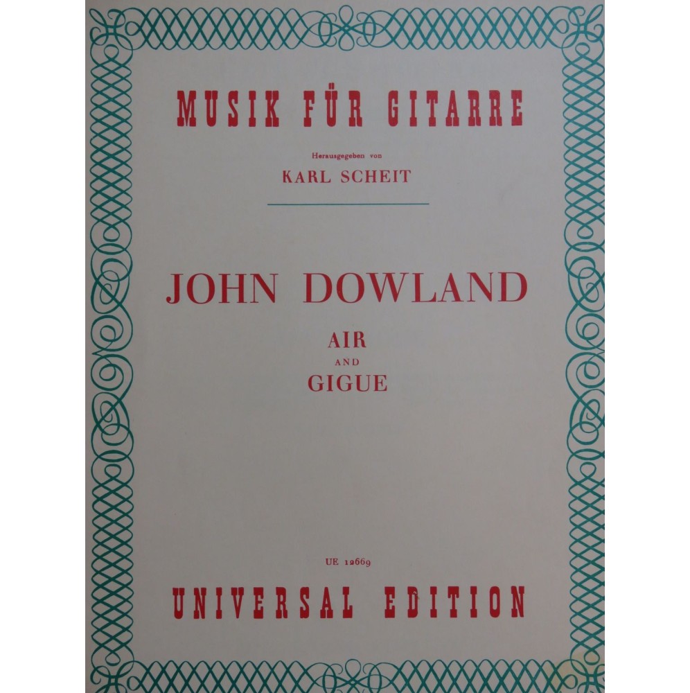 DOWLAND John Air and Gigue Guitare 1957