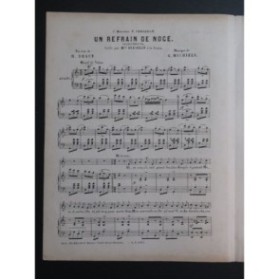 MICHIELS Gustave Un Refrain de Noce Chant Piano ca1880