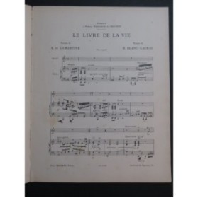 BLANC-LACHAU H. Le Livre de la Vie Chant Piano ca1900