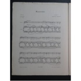WAGNER Richard Mignonne Chant Piano ca1900