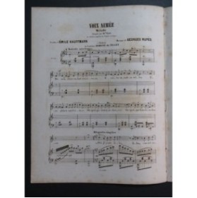 RUPÈS Georges Voix Aimée Chant Piano XIXe siècle